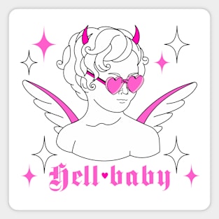 Fun goth glam cupid y2k in heart shaped glasses Magnet